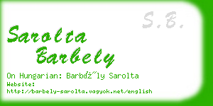 sarolta barbely business card